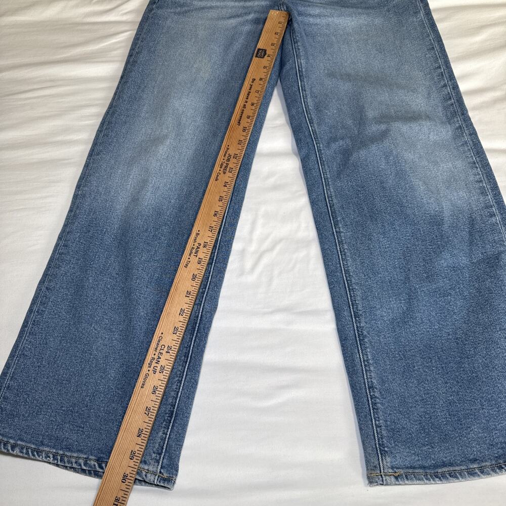 Old Navy Mid Rise Womens 10 Wide Leg Stretch Zip Fly Retro Medium Blue Wash EUC - Picture 9 of 12